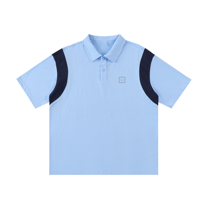 Tally Contrast Panel Cotton Polo Shirt