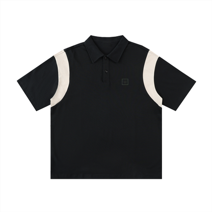 Tally Contrast Panel Cotton Polo Shirt