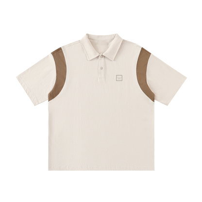 Tally Contrast Panel Cotton Polo Shirt